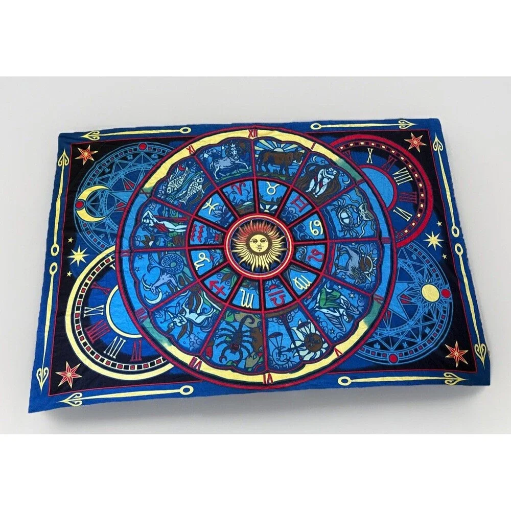 Zodiac Clockwork Tapestry Boho Tapestry Wall Hanging Sun Moon Decor` 60”x90”